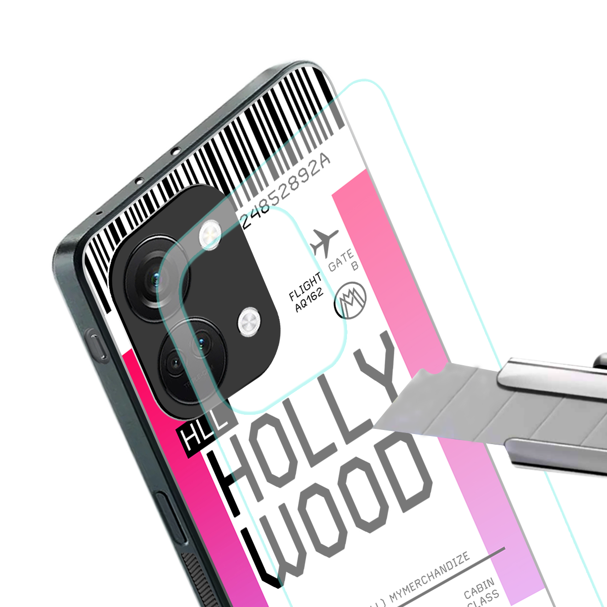 hollywood boarding pass ticket back phone cover | glass case for oneplus nord 3