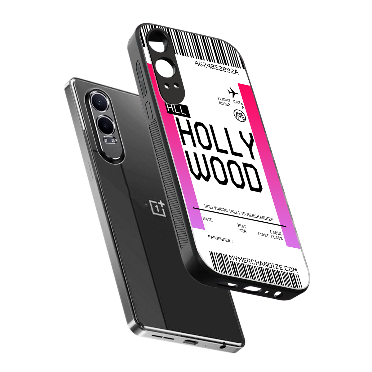 hollywood boarding pass ticket back phone cover | glass case for oneplus nord ce 4 lite