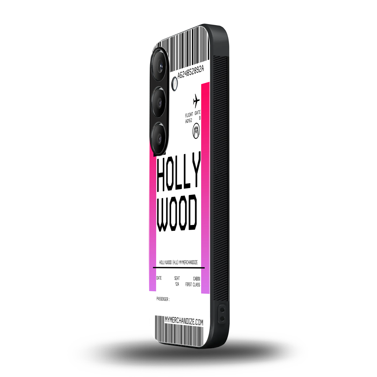 hollywood boarding pass ticket back phone cover | glass case for samsung galaxy s24 fe