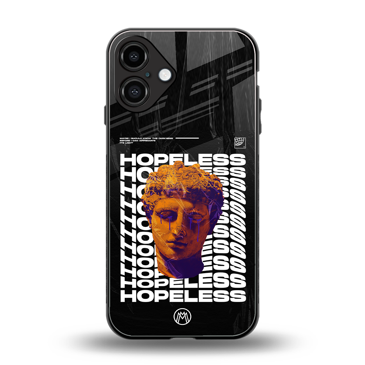 hopeless greek back phone cover | glass case for iphone 16 plus