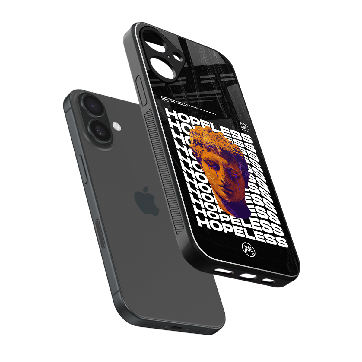 hopeless greek back phone cover | glass case for iphone 16 plus