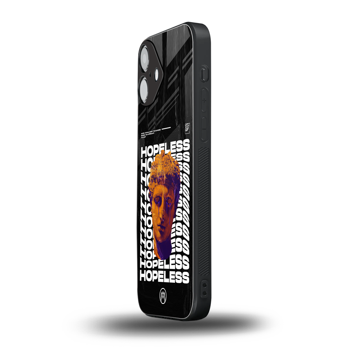 hopeless greek back phone cover | glass case for iphone 16 plus