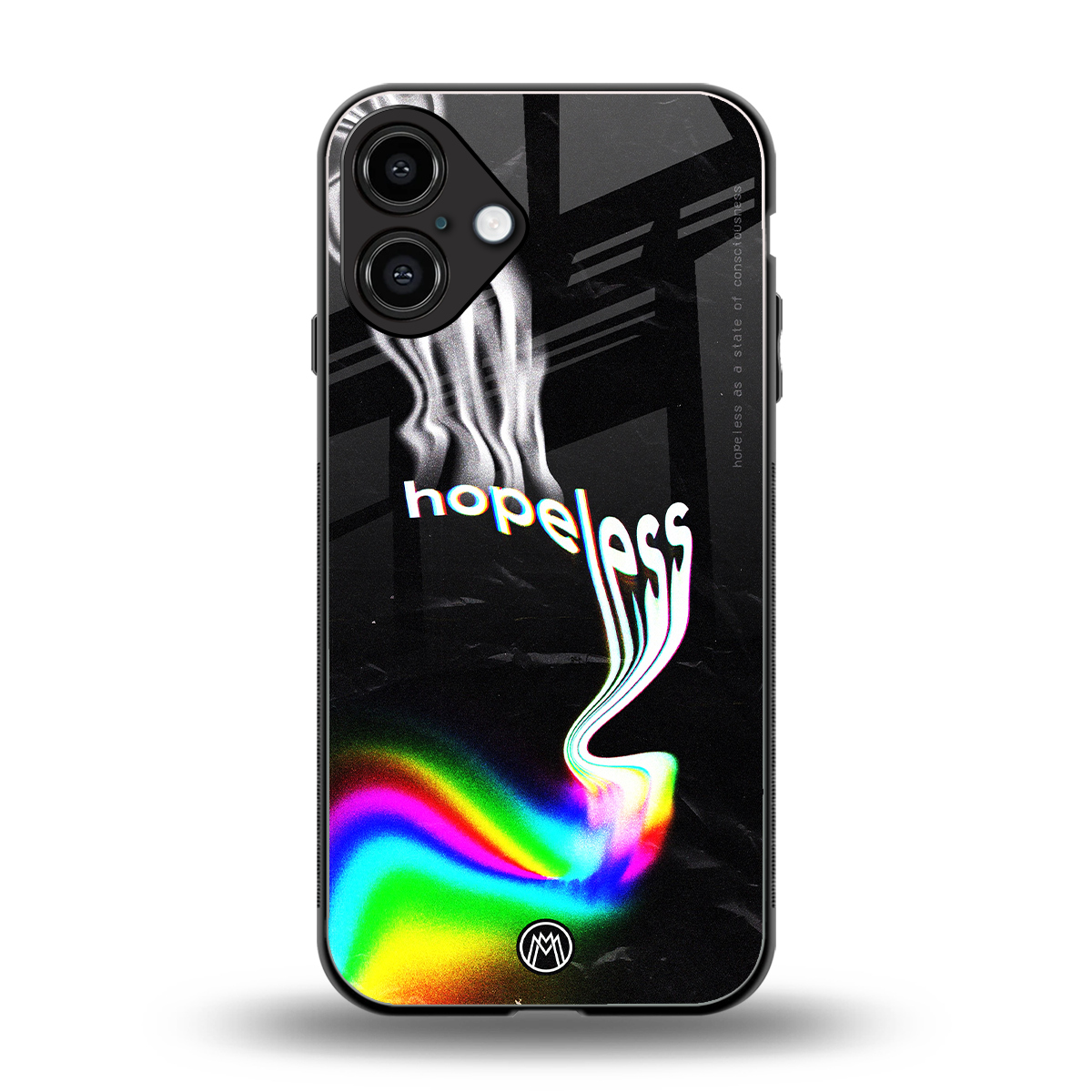hopeless back phone cover | glass case for iphone 16 plus
