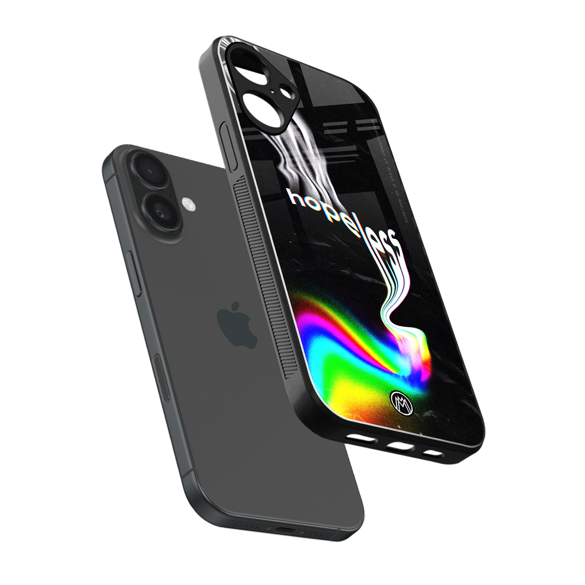 hopeless back phone cover | glass case for iphone 16 plus