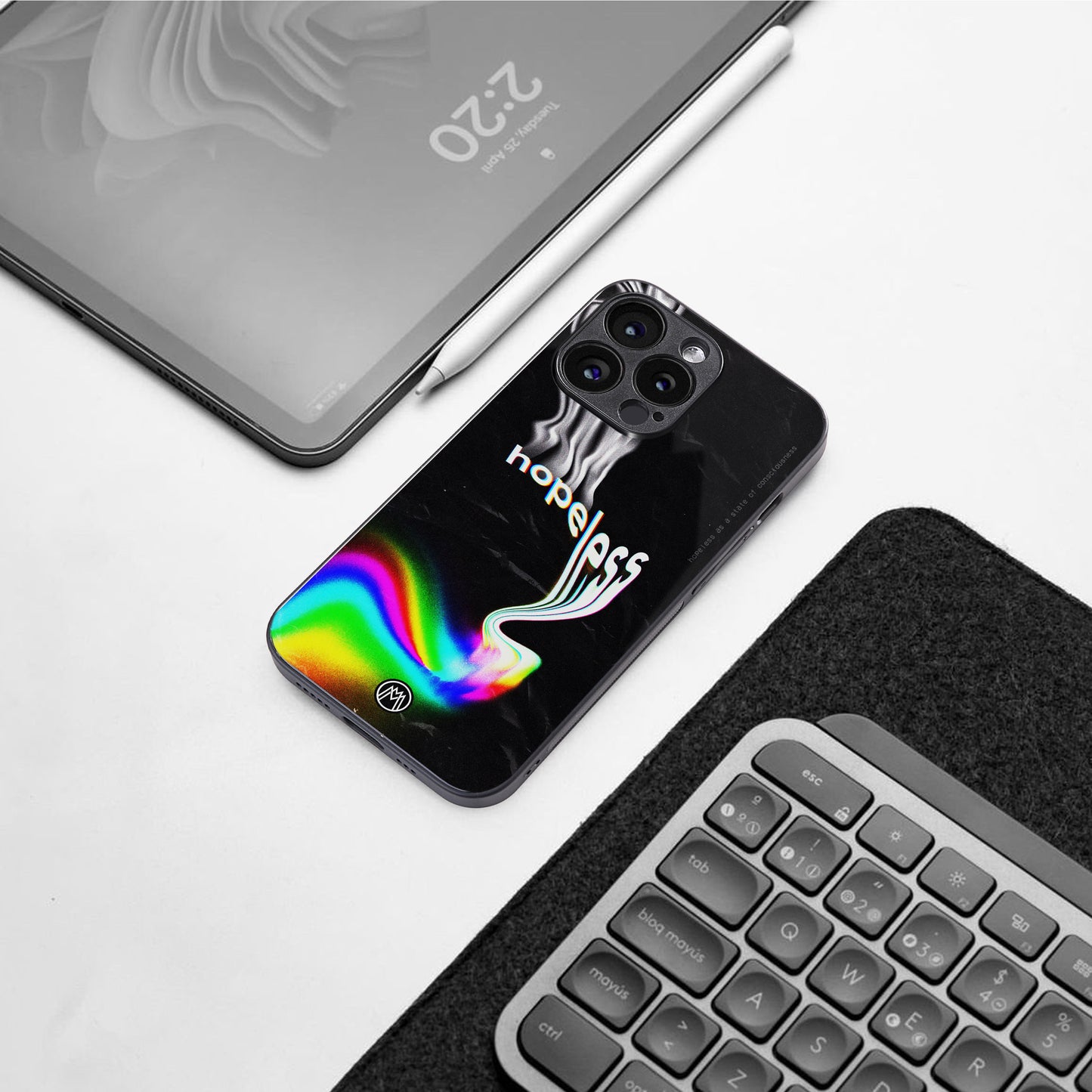 hopeless back phone cover | glass case for iphone 16 pro max