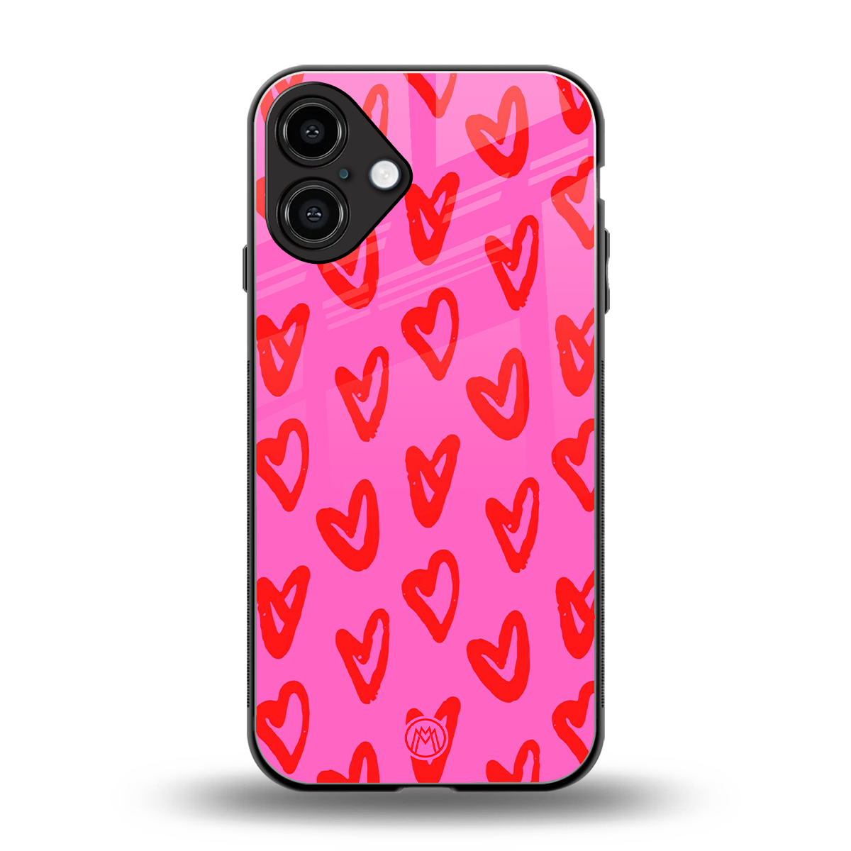 hot pink soul back phone cover | glass case for iphone 16 plus