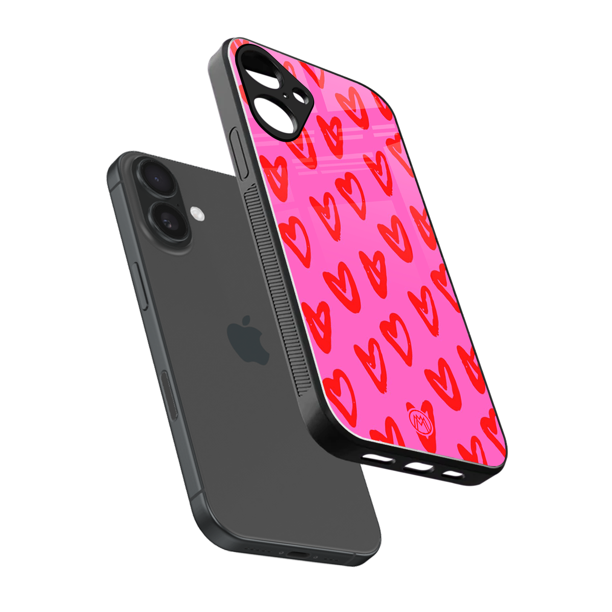 hot pink soul back phone cover | glass case for iphone 16 plus