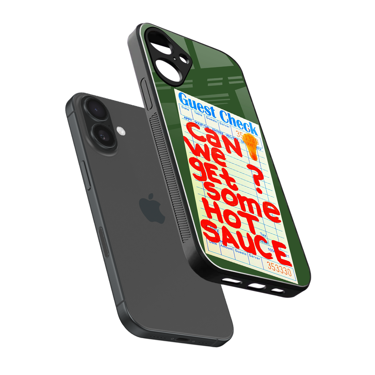 hot sauce back phone cover | glass case for iphone 16 plus