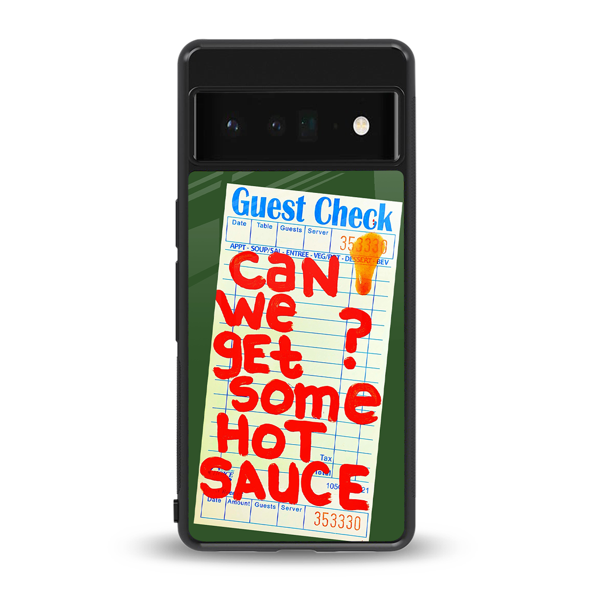 hot sauce back phone cover | glass case for google pixel 6 pro