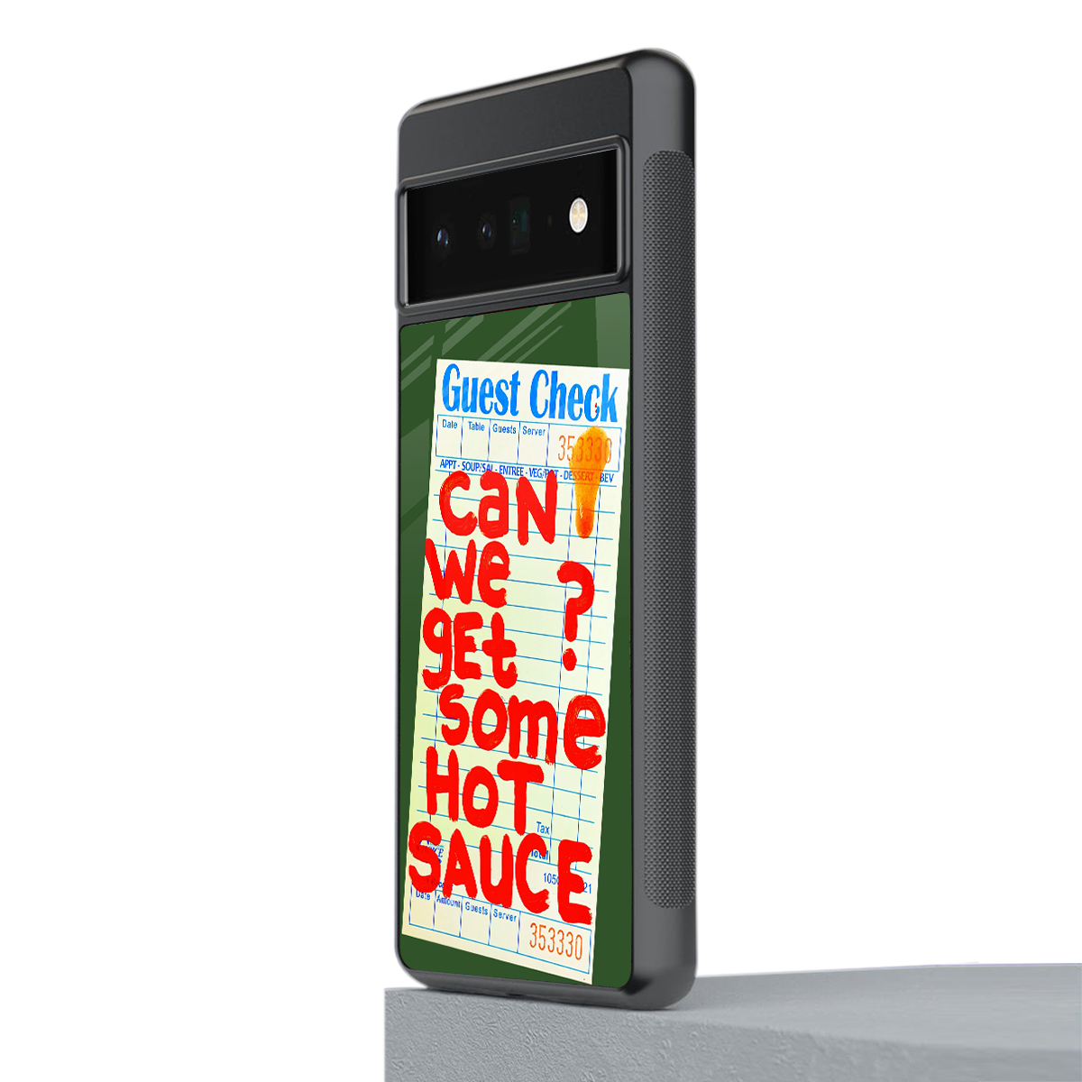 hot sauce back phone cover | glass case for google pixel 6 pro