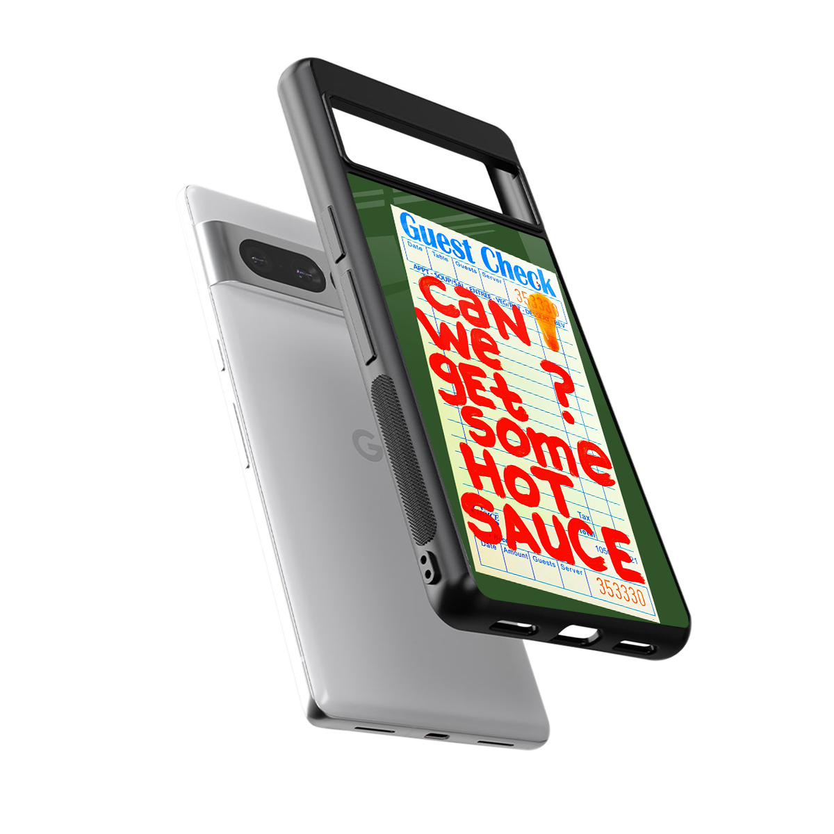 hot sauce back phone cover | glass case for google pixel 7 pro