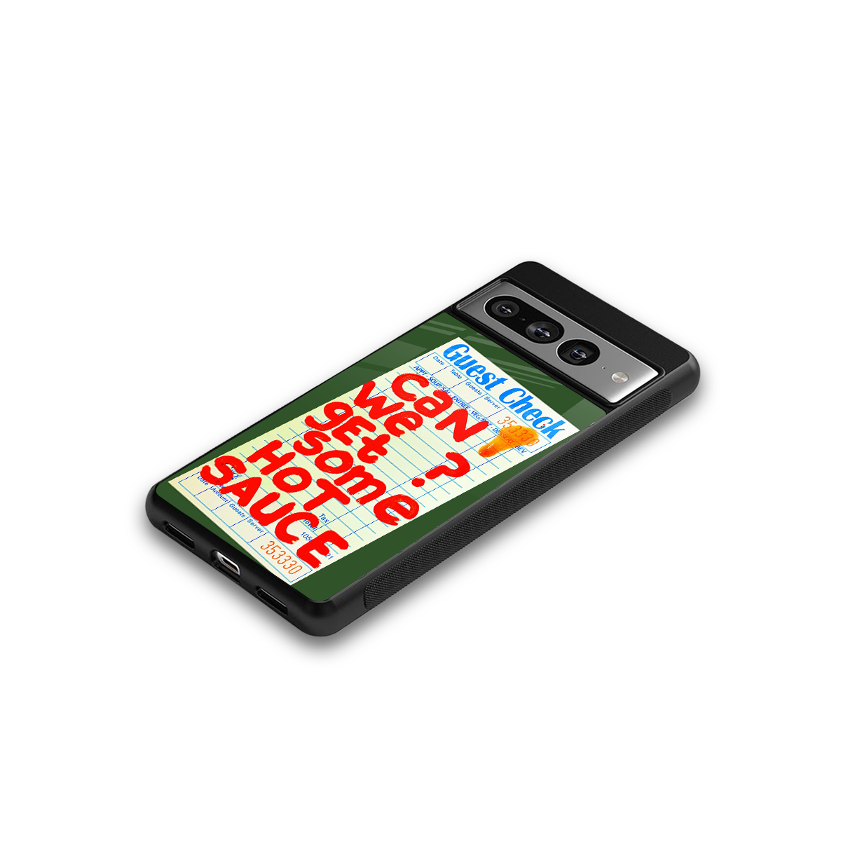 hot sauce back phone cover | glass case for google pixel 7 pro