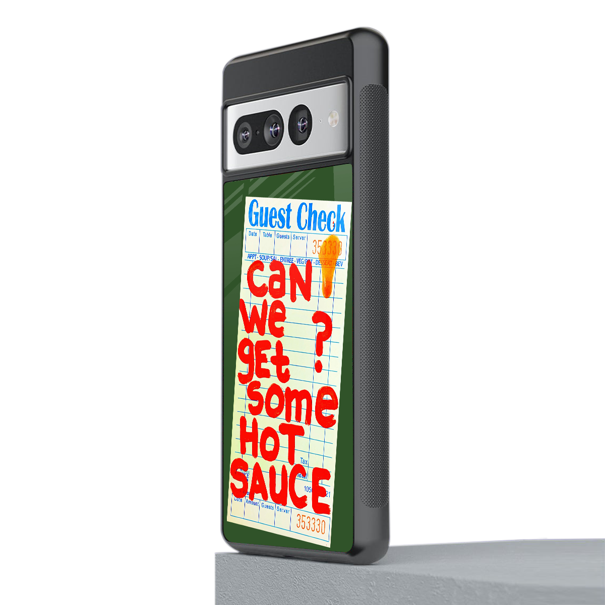 hot sauce back phone cover | glass case for google pixel 7 pro