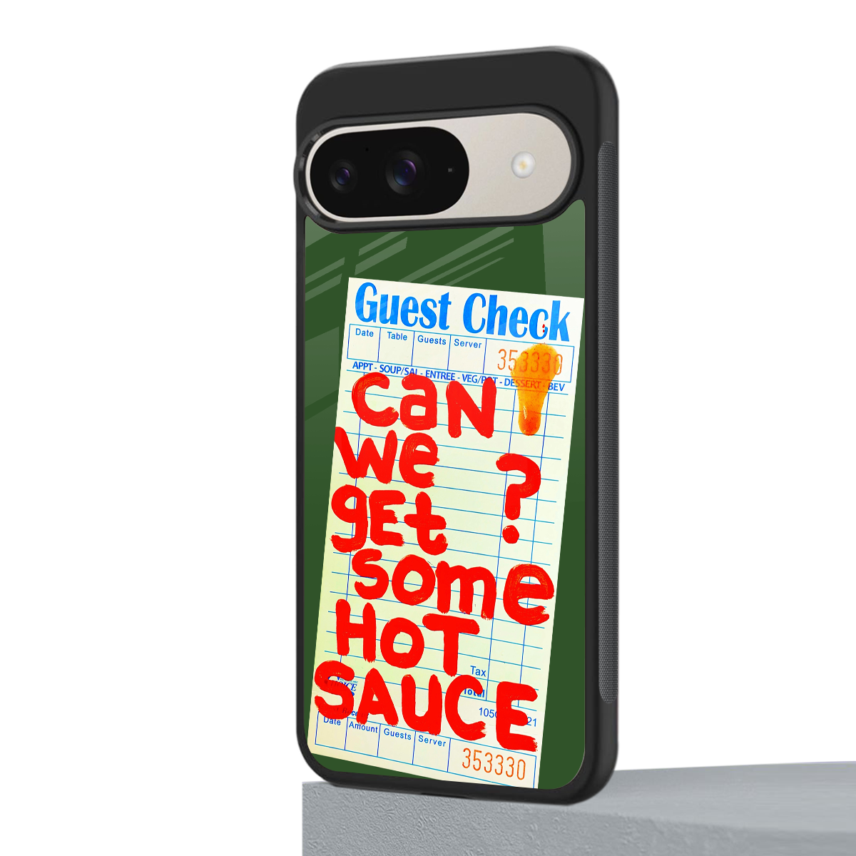 hot sauce back phone cover | glass case for google pixel 9