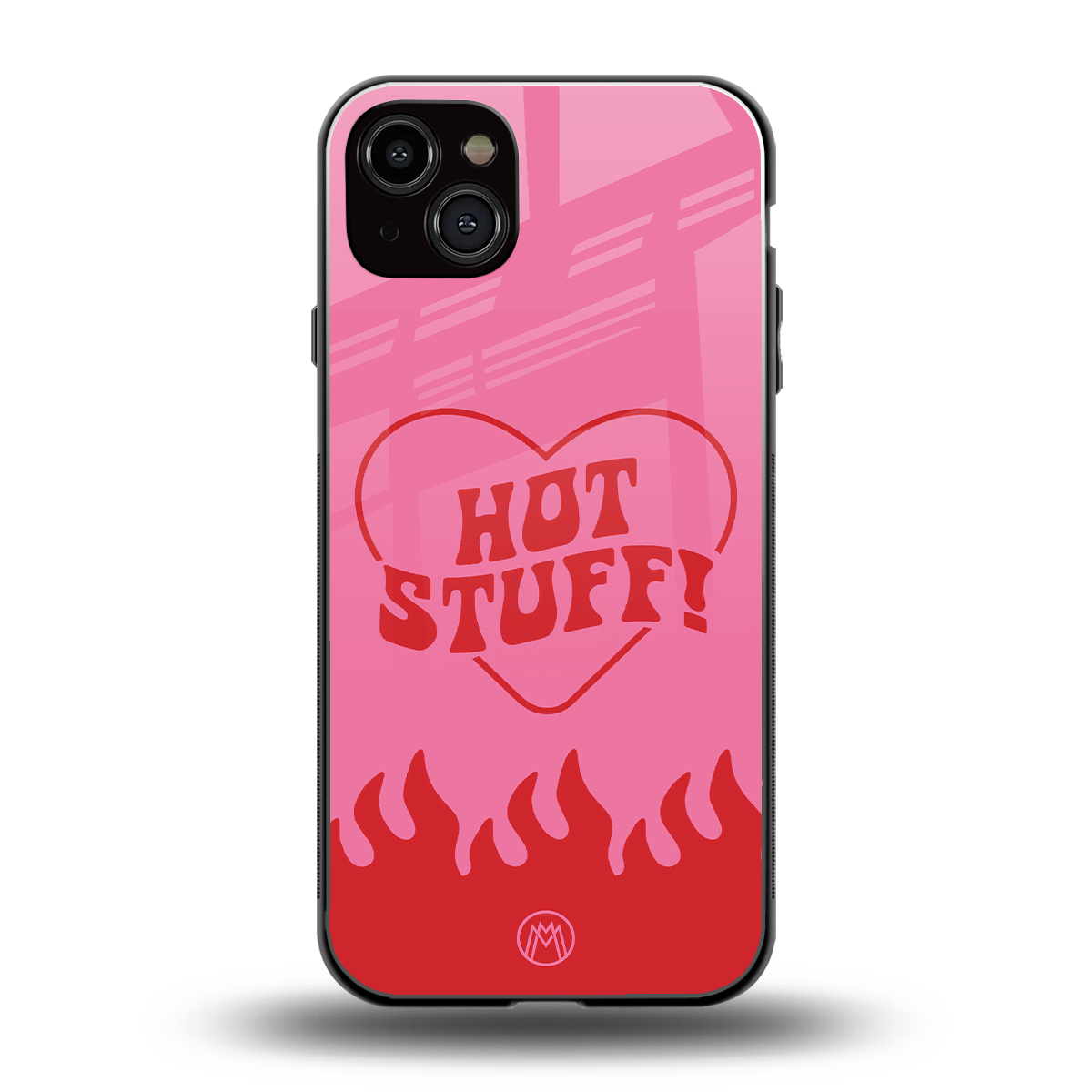 hot stuff back phone cover | glass case for iphone 15 plus
