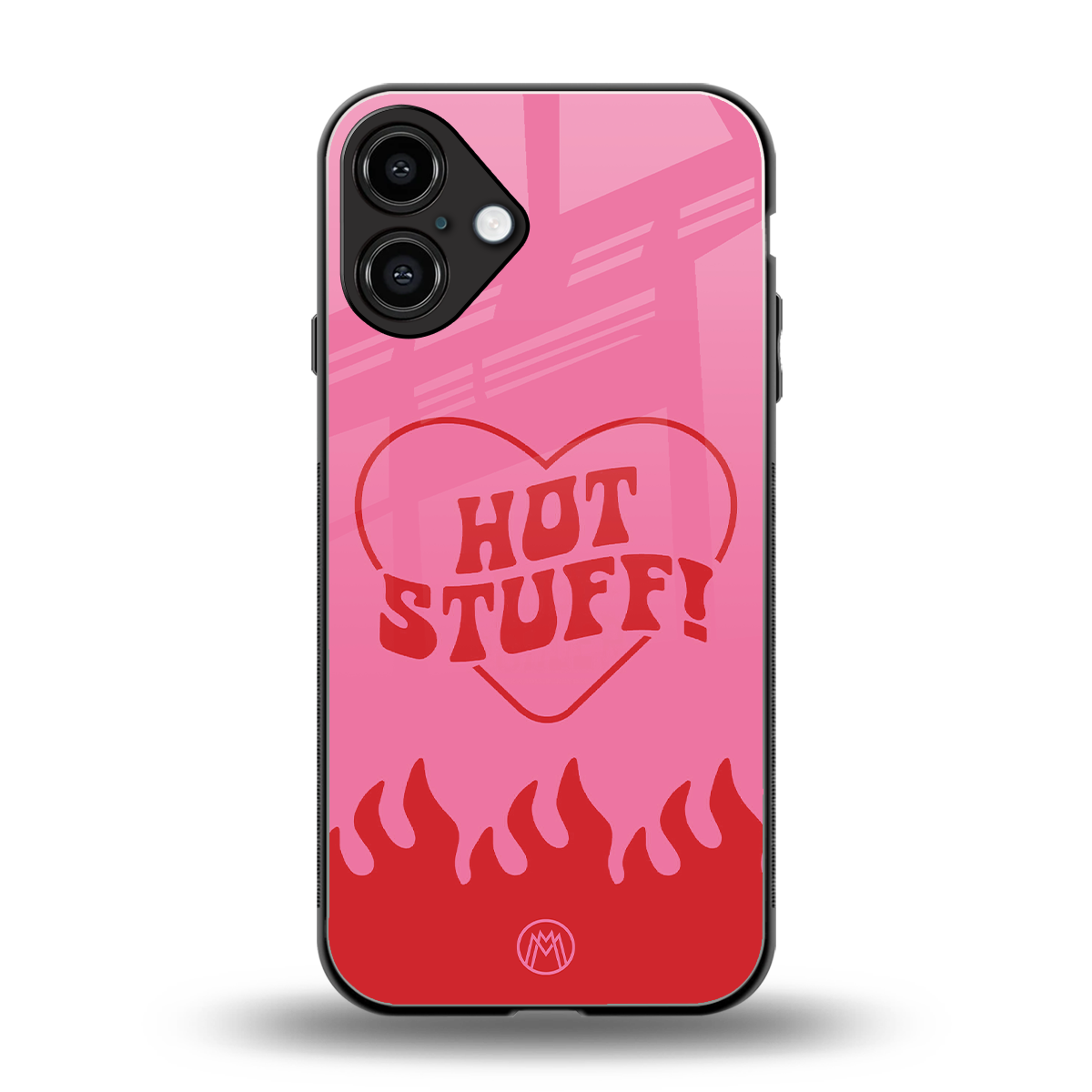 hot stuff back phone cover | glass case for iphone 16 plus