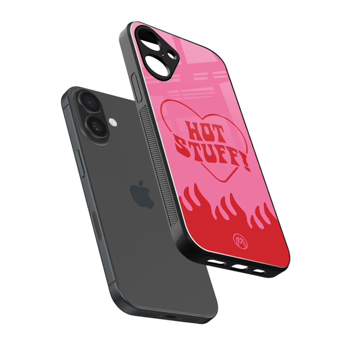 hot stuff back phone cover | glass case for iphone 16 plus