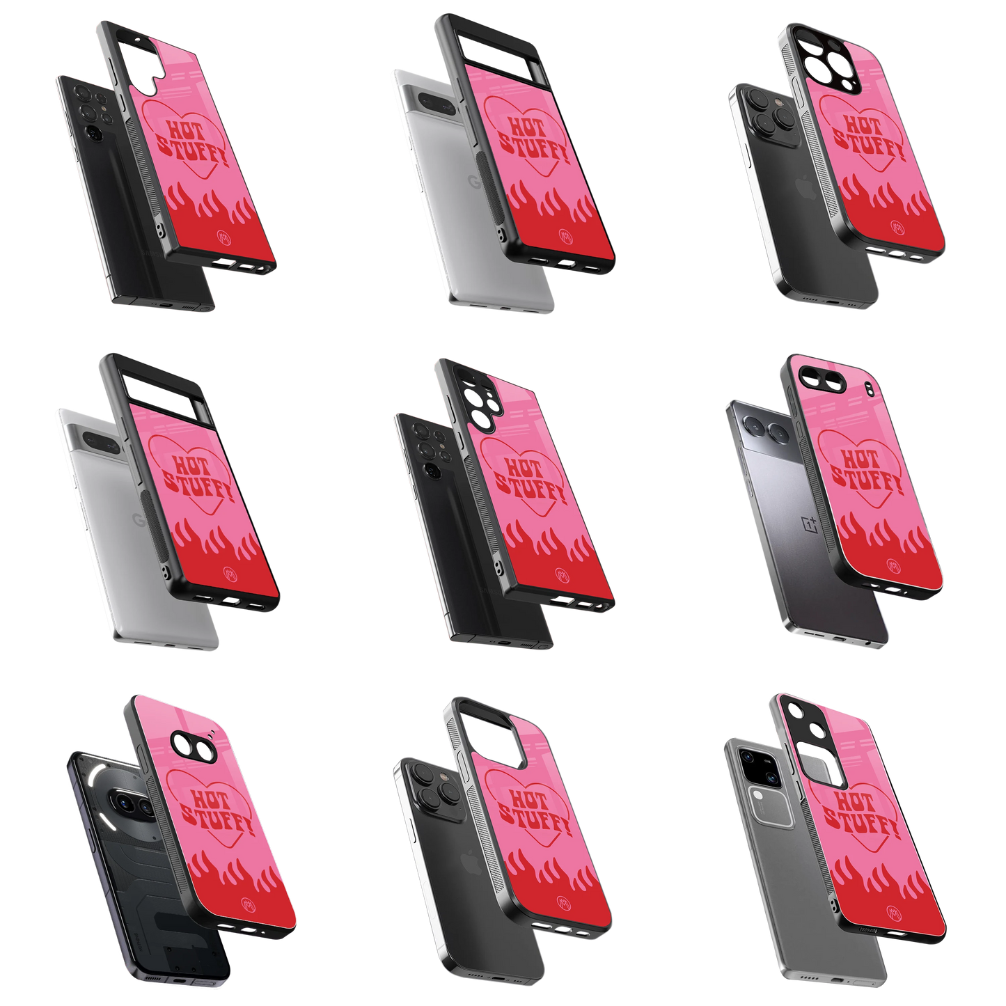 Durable Glass Back Mobile Case for iPhone, Samsung, OnePlus, Google Pixel, Redmi, Vivo, Oppo