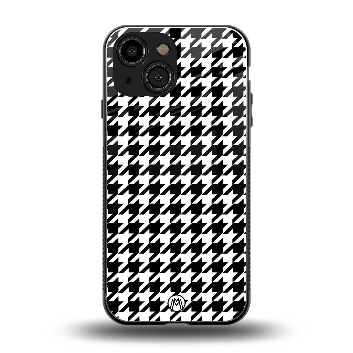 houndstooth classic back phone cover | glass case for iphone 13 mini