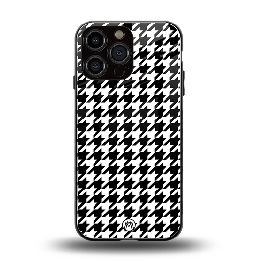 houndstooth classic back phone cover | glass case for iphone 14 pro max