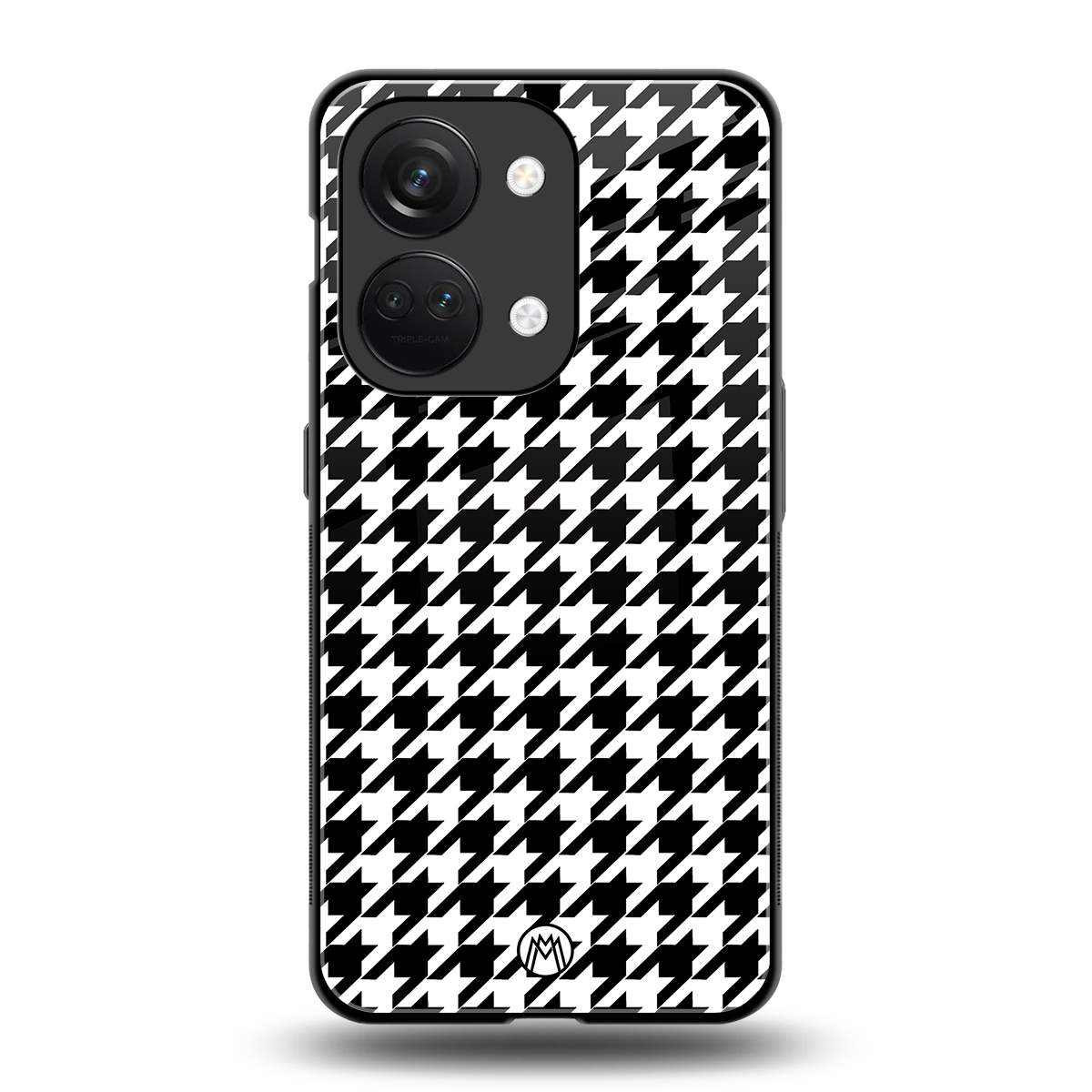 houndstooth classic back phone cover | glass case for oneplus nord 3