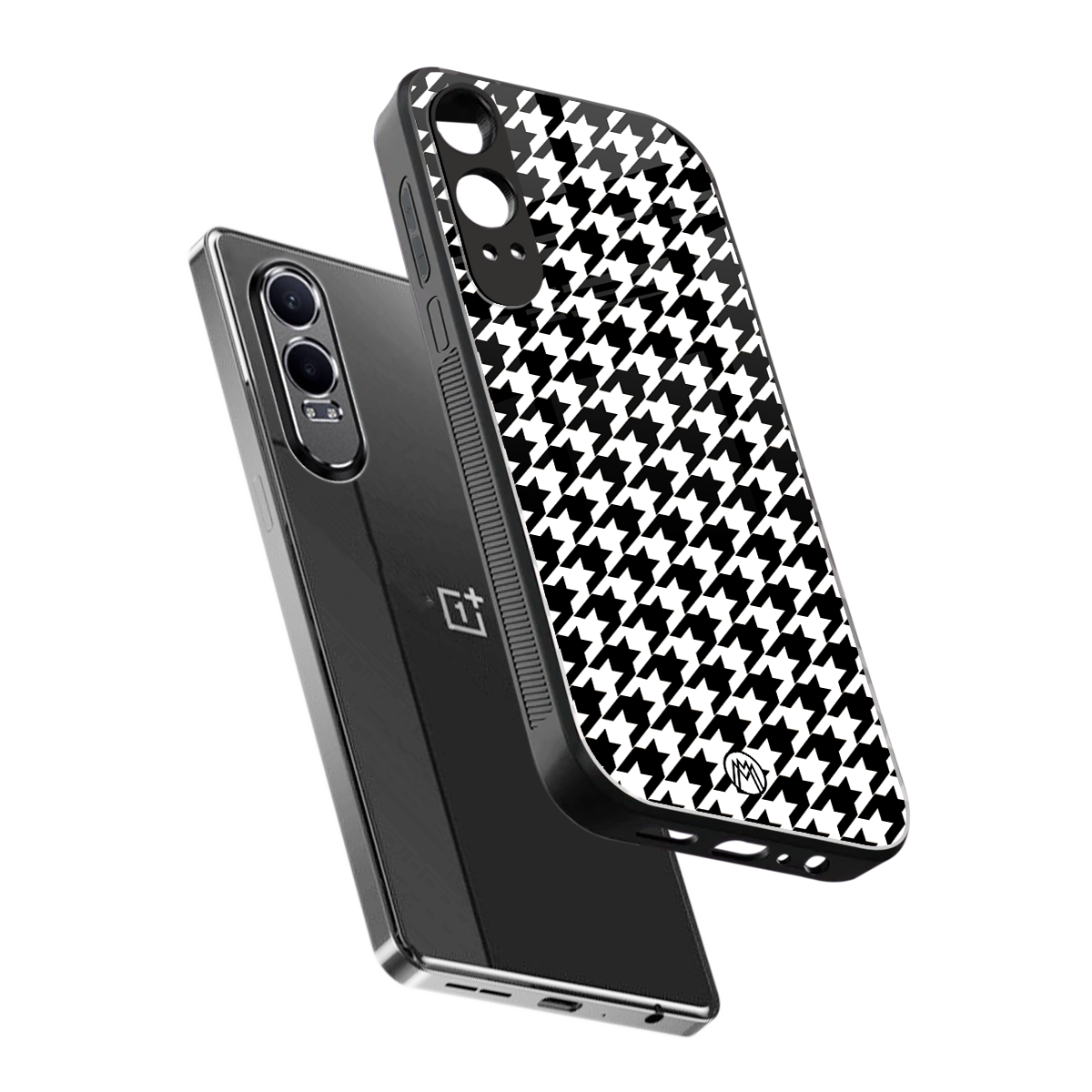 houndstooth classic back phone cover | glass case for oneplus nord ce 4 lite