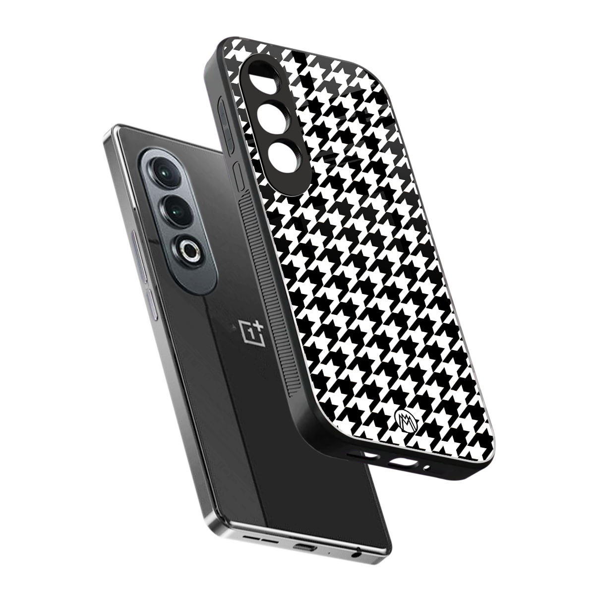 houndstooth classic back phone cover | glass case for oneplus nord ce 4