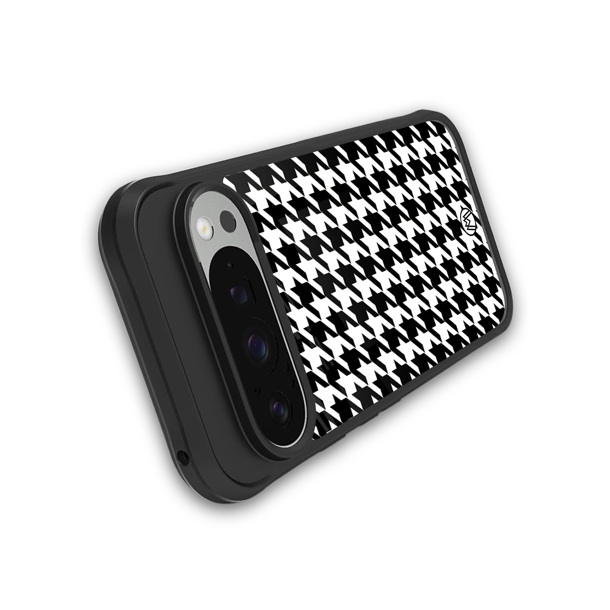 houndstooth classic back phone cover | glass case for google pixel 9 pro