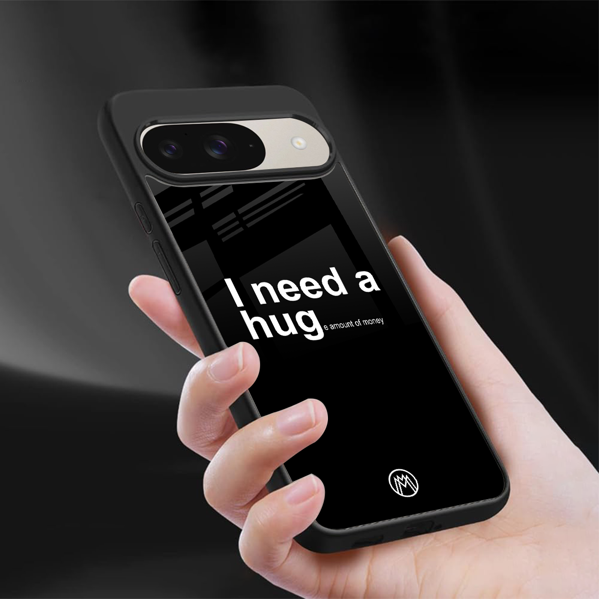 hug me black back phone cover | glass case for google pixel 9