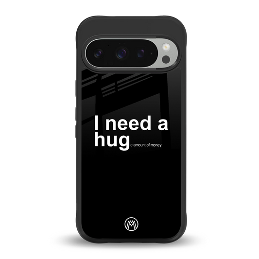 hug me black back phone cover | glass case for google pixel 9 pro