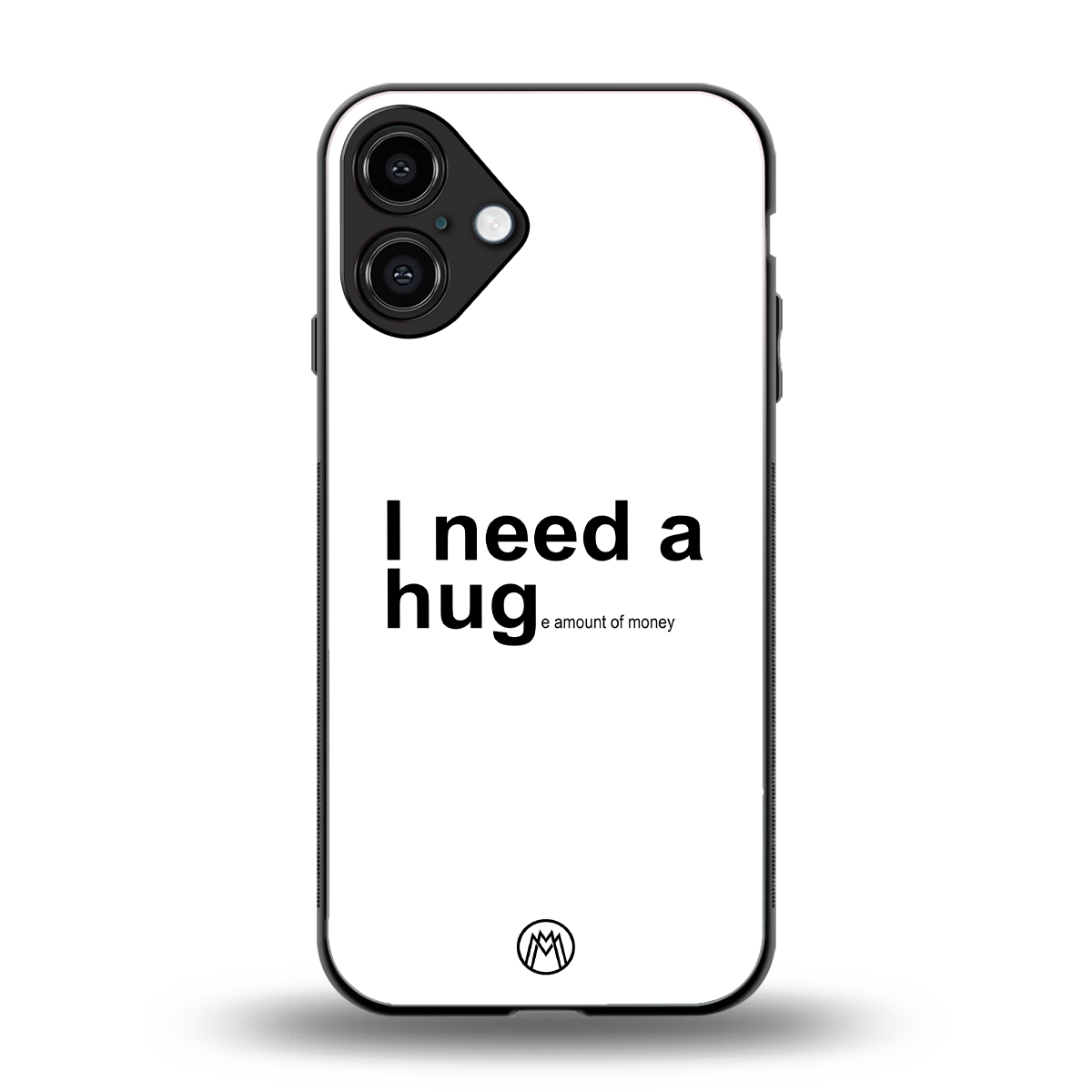hug me white back phone cover | glass case for iphone 16 plus
