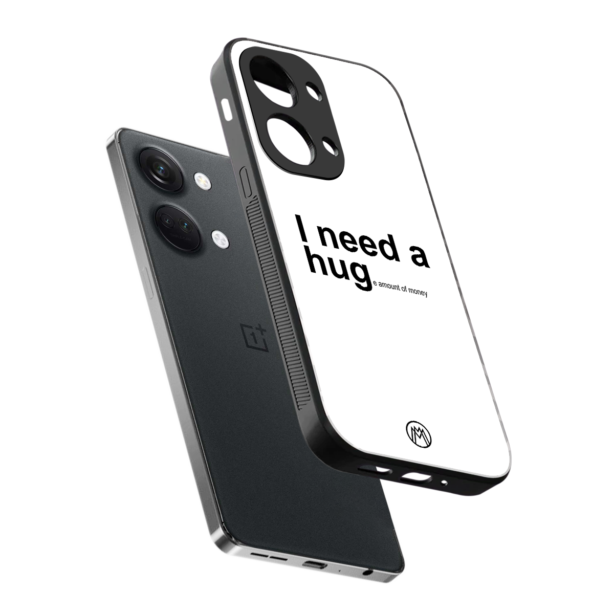 hug me white back phone cover | glass case for oneplus nord 3