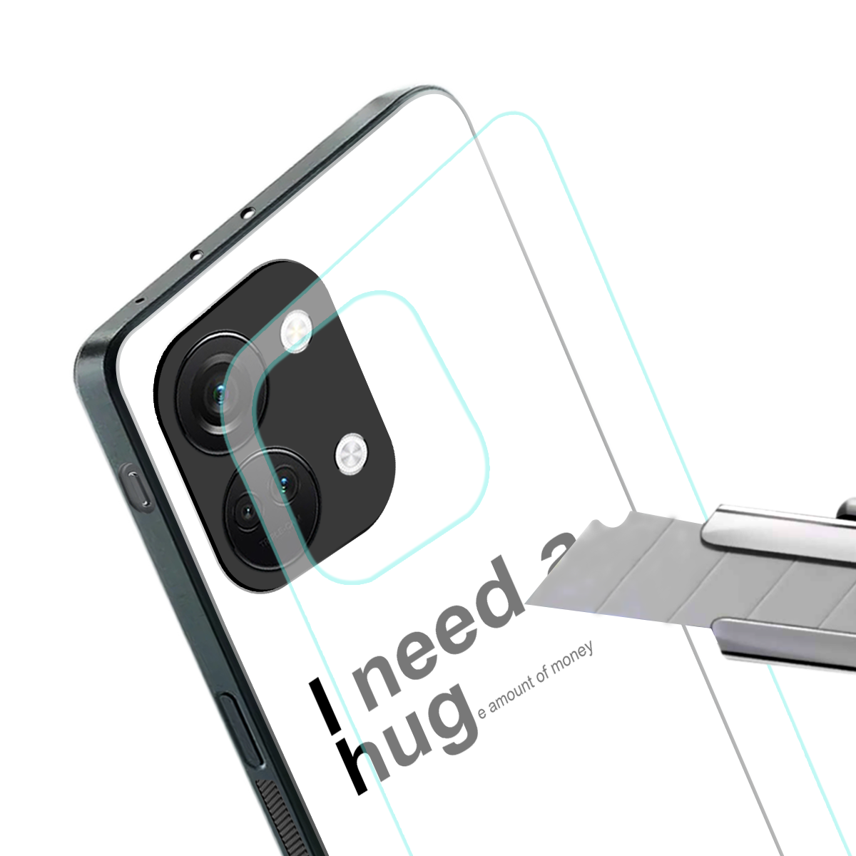 hug me white back phone cover | glass case for oneplus nord 3