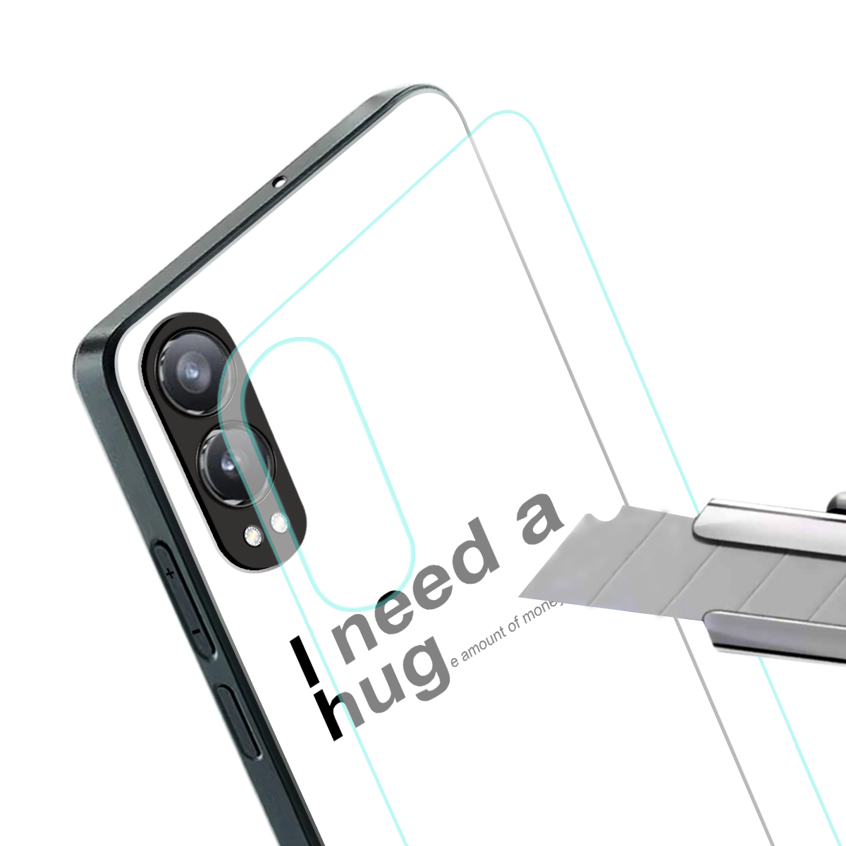 hug me white back phone cover | glass case for oneplus nord ce 4 lite