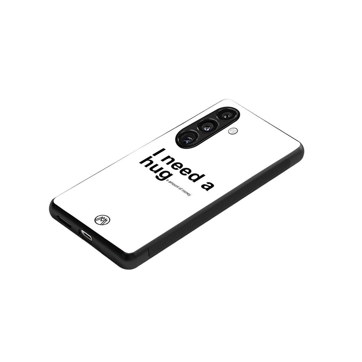 hug me white back phone cover | glass case for samsung galaxy s24 fe