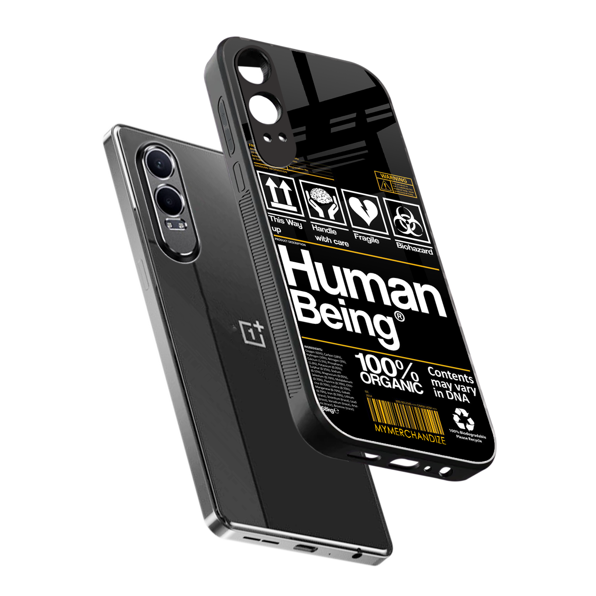 human being label back phone cover | glass case for oneplus nord ce 4 lite