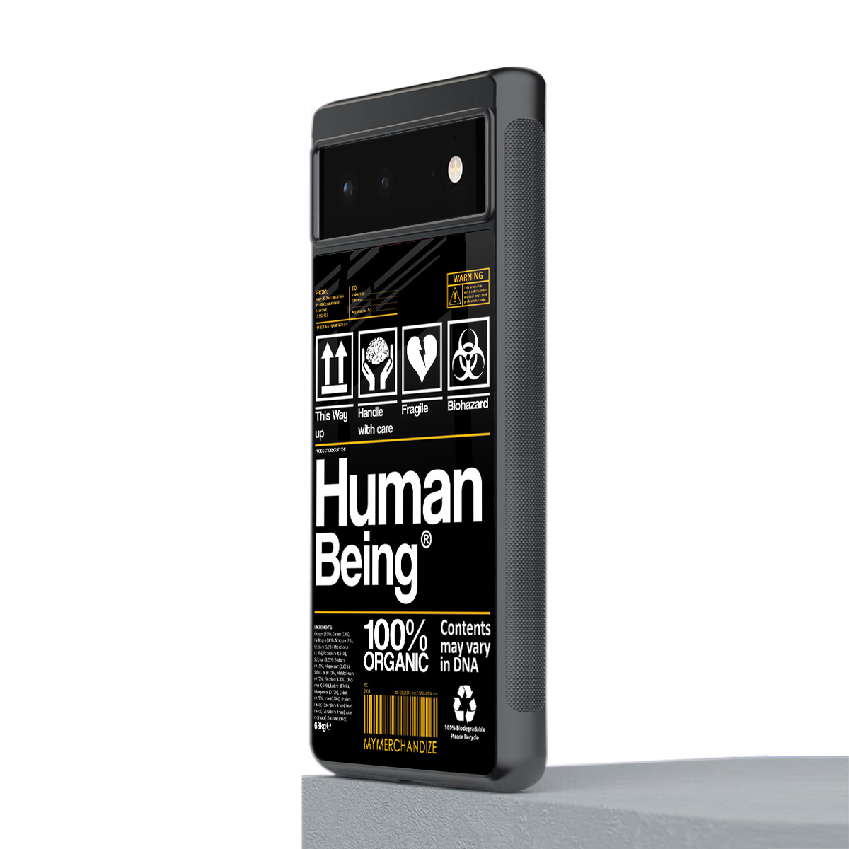 human being label back phone cover | glass case for Google Pixel 6A