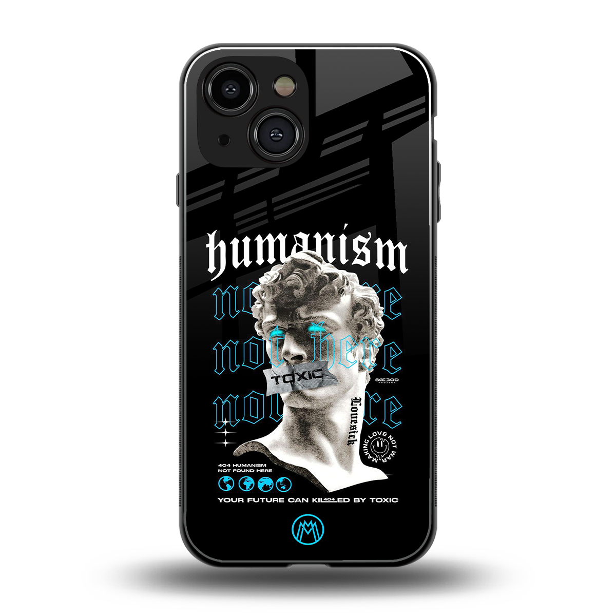 humanism not here back phone cover | glass case for iphone 13 mini