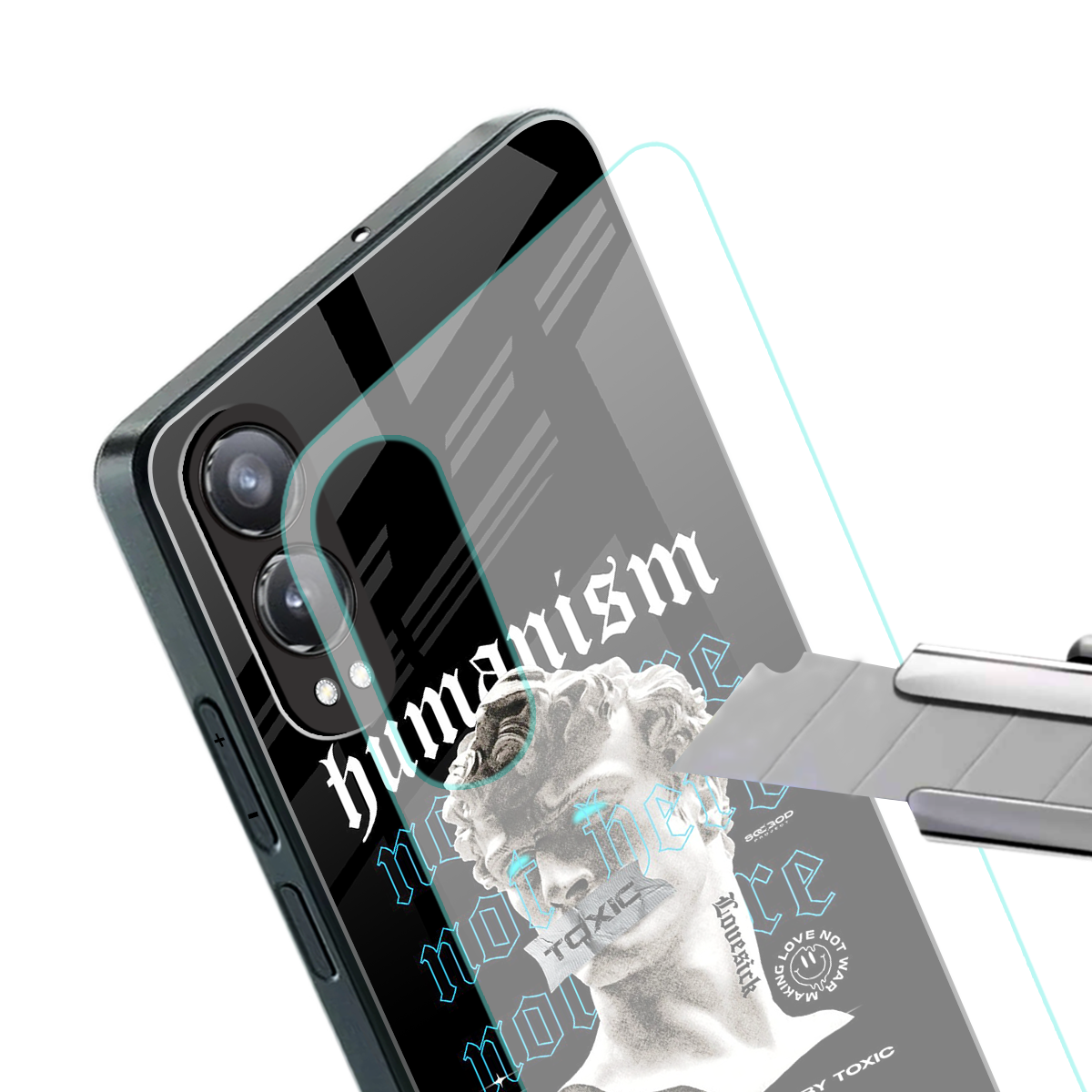 humanism not here back phone cover | glass case for oneplus nord ce 4 lite