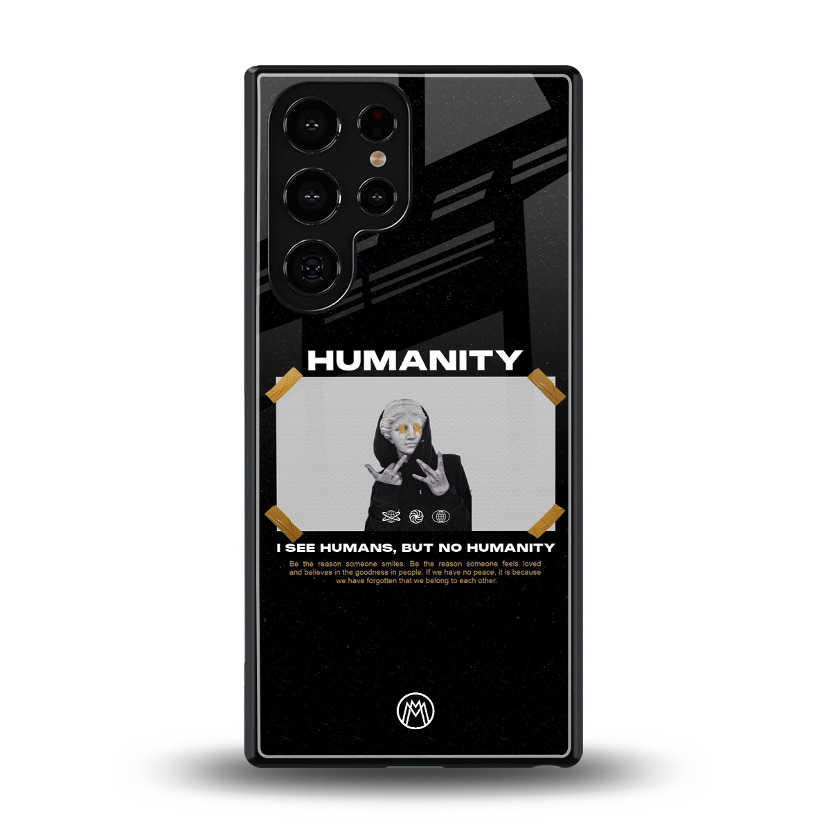 humans but no humanity back phone cover | glass case for samsung galaxy s25 ultra
