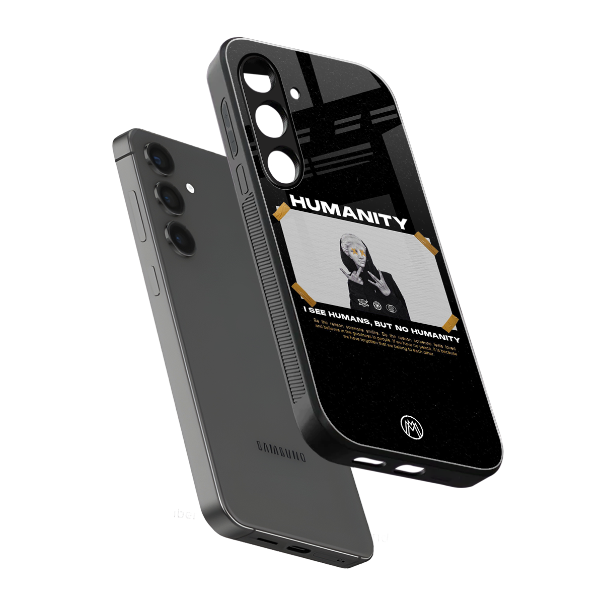 humans but no humanity back phone cover | glass case for samsung galaxy s24 fe