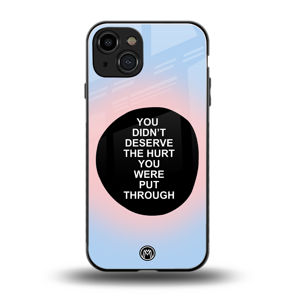 hurt back phone cover | glass case for iphone 15