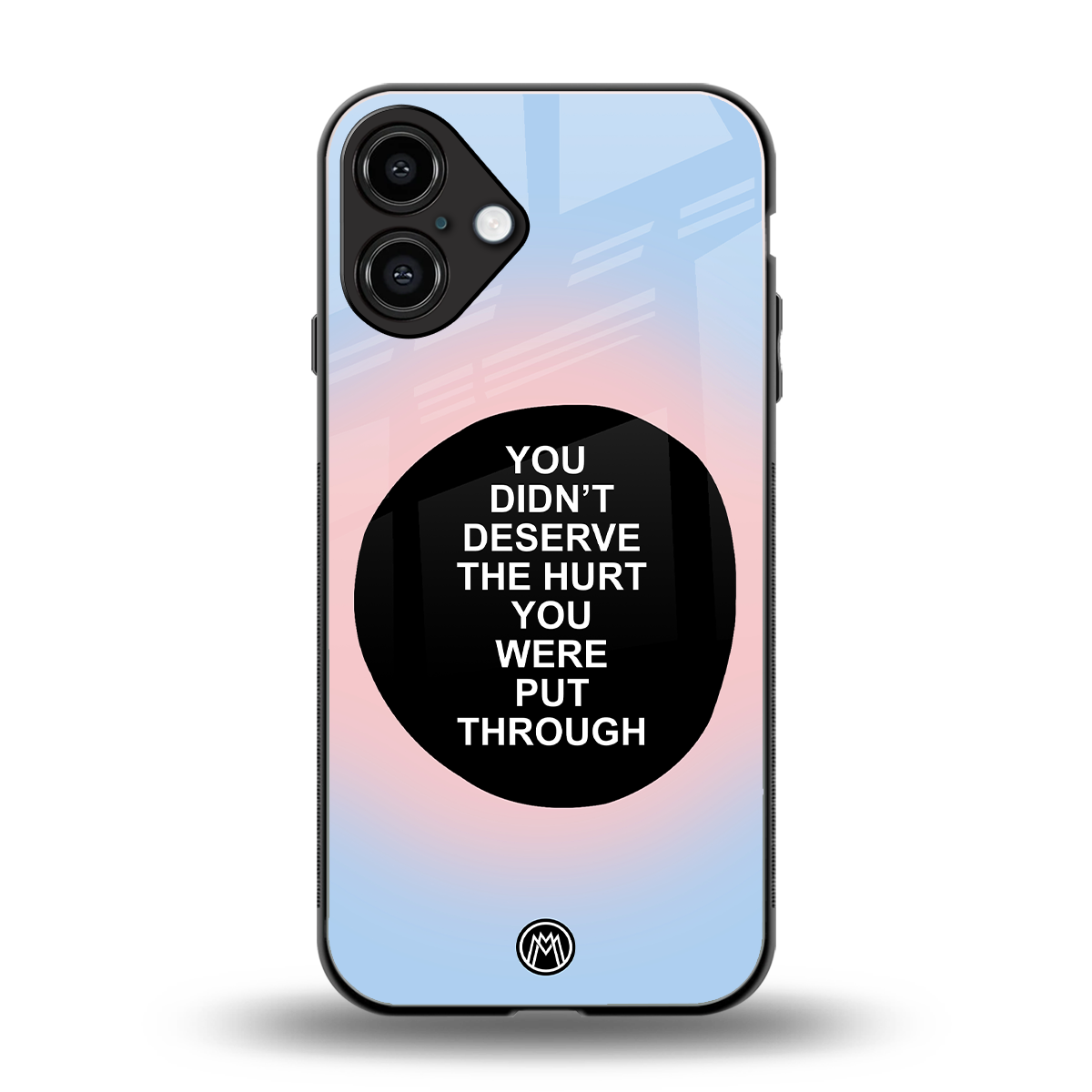 hurt back phone cover | glass case for iphone 16 plus