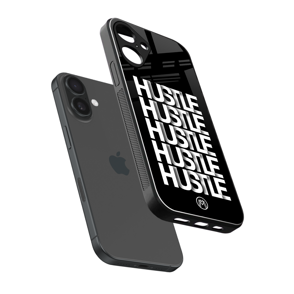 hustle back phone cover | glass case for iphone 16 plus