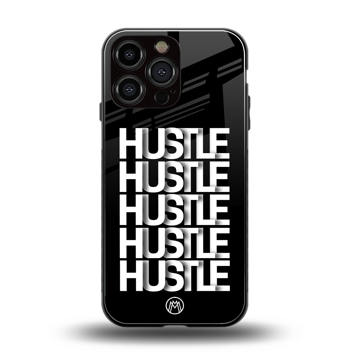 hustle back phone cover | glass case for iphone 16 pro max