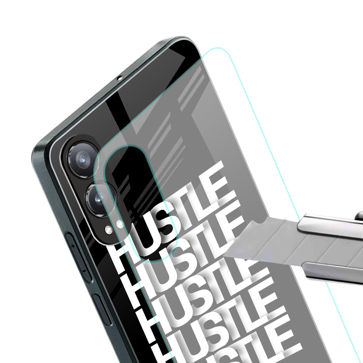 hustle back phone cover | glass case for oneplus nord ce 4 lite