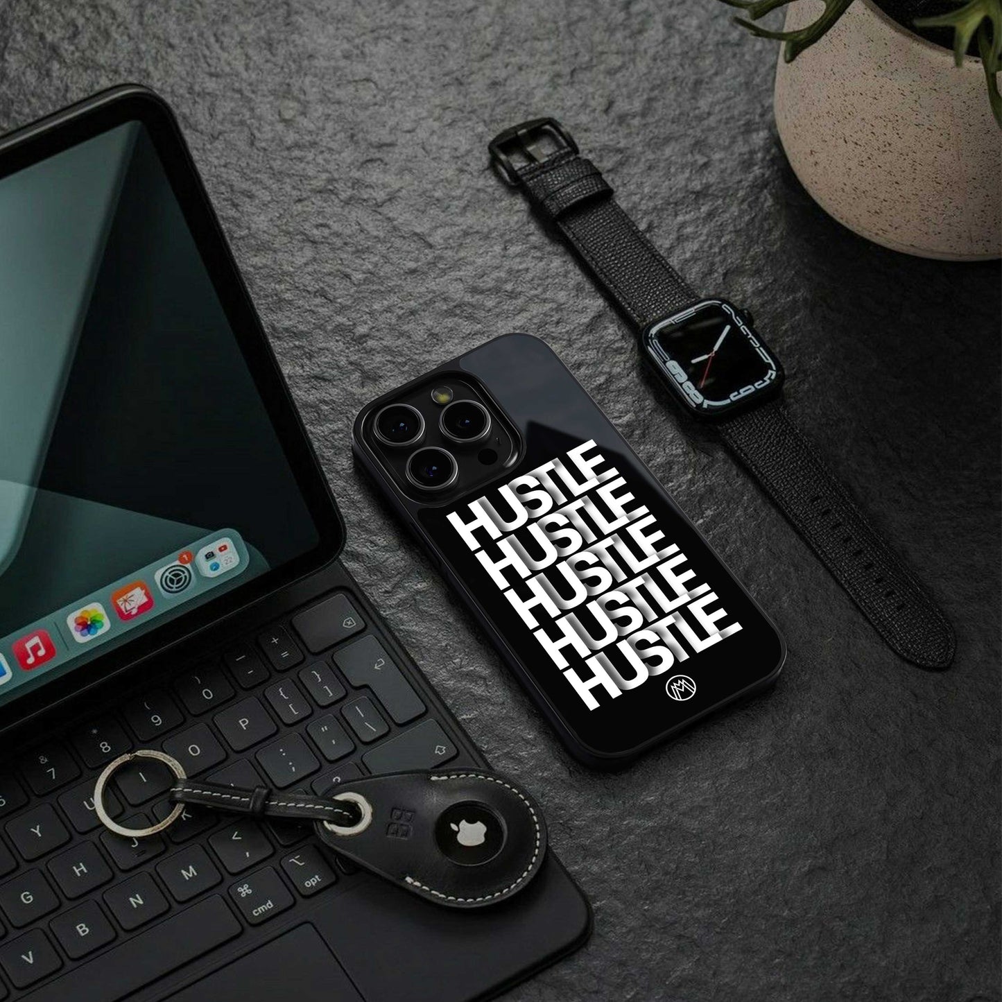 hustle back phone cover | glass case for iphone 13 pro max