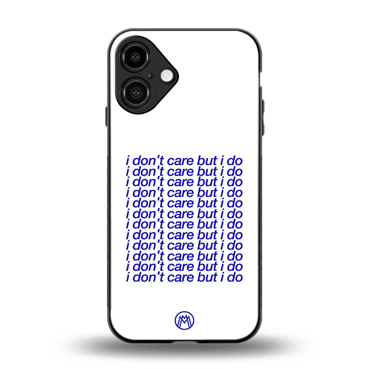 i don't care but i do back phone cover | glass case for iphone 16 plus