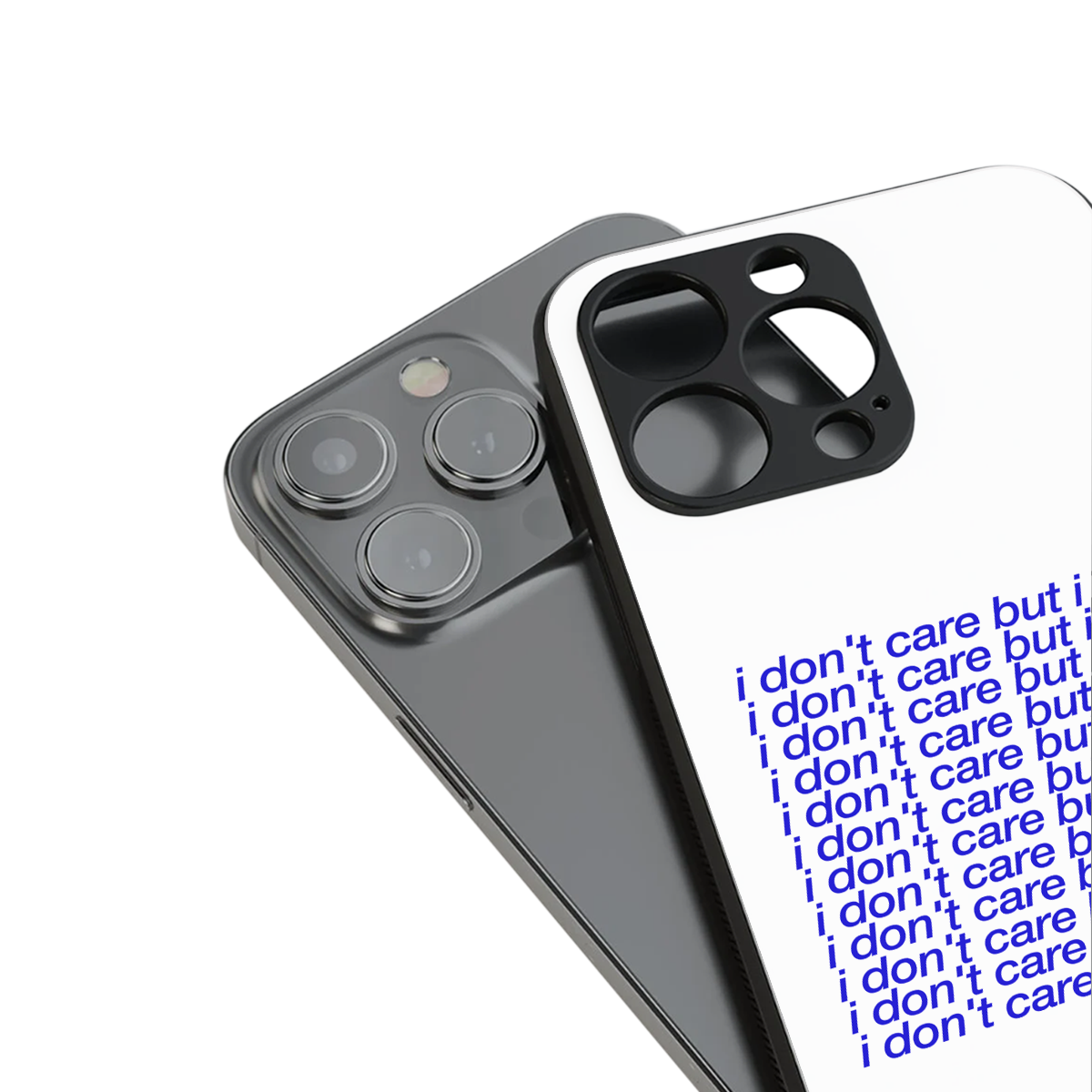 i don't care but i do back phone cover | glass case for iphone 16 pro max
