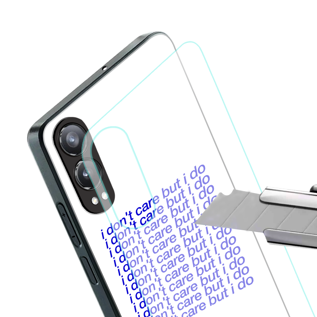 i don't care but i do back phone cover | glass case for oneplus nord ce 4 lite